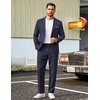 image:imageCOOFANDY Mens Suits 2 Piece Classic Fit Casual Suits Set 2 Button SuitNavy Blue