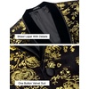 image:imageCOOFANDY Mens Velvet Tuxedo Floral Blazer Jacket for Prom Party Wedding  Tuxedo JacketVelvet BlazerRose Floral JacketRegular Fit Blazer1ButtonShawl LapelWeddingPromPartyDinnerDatingGiftGolden