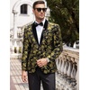 image:imageCOOFANDY Mens Velvet Tuxedo Floral Blazer Jacket for Prom Party Wedding  Tuxedo JacketVelvet BlazerRose Floral JacketRegular Fit Blazer1ButtonShawl LapelWeddingPromPartyDinnerDatingGiftGolden