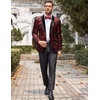 image:imageCOOFANDY Mens Velvet Tuxedo Floral Blazer Jacket for Prom Party Wedding  Tuxedo JacketVelvet BlazerRose Floral JacketRegular Fit Blazer1ButtonShawl LapelWeddingPromPartyDinnerDatingGiftRed