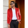 image:imageCOOFANDY Mens Velvet Tuxedo Floral Blazer Jacket for Prom Party Wedding  Tuxedo JacketVelvet BlazerRose Floral JacketRegular Fit Blazer1ButtonShawl LapelWeddingPromPartyDinnerDatingGiftRedsolid