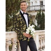 image:imageCOOFANDY Mens Velvet Tuxedo Floral Blazer Jacket for Prom Party Wedding  Tuxedo JacketVelvet BlazerRose Floral JacketRegular Fit Blazer1ButtonShawl LapelWeddingPromPartyDinnerDatingGiftGolden