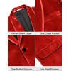 image:imageCOOFANDY Mens Velvet Tuxedo Floral Blazer Jacket for Prom Party Wedding  Tuxedo JacketVelvet BlazerRose Floral JacketRegular Fit Blazer1ButtonShawl LapelWeddingPromPartyDinnerDatingGiftRedsolid