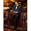 image:imageCOOFANDY Mens Velvet Tuxedo Floral Blazer Jacket for Prom Party Wedding  Tuxedo JacketVelvet BlazerRose Floral JacketRegular Fit Blazer1ButtonShawl LapelWeddingPromPartyDinnerDatingGiftBlue