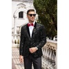 image:imageCOOFANDY Mens Velvet Tuxedo Floral Blazer Jacket for Prom Party Wedding  Tuxedo JacketVelvet BlazerRose Floral JacketRegular Fit Blazer1ButtonShawl LapelWeddingPromPartyDinnerDatingGiftAblack