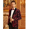 image:imageCOOFANDY Mens Velvet Tuxedo Floral Blazer Jacket for Prom Party Wedding  Tuxedo JacketVelvet BlazerRose Floral JacketRegular Fit Blazer1ButtonShawl LapelWeddingPromPartyDinnerDatingGiftRed