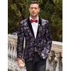 image:imageCOOFANDY Mens Velvet Tuxedo Floral Blazer Jacket for Prom Party Wedding  Tuxedo JacketVelvet BlazerRose Floral JacketRegular Fit Blazer1ButtonShawl LapelWeddingPromPartyDinnerDatingGiftPurple
