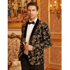 image:imageCOOFANDY Mens Velvet Tuxedo Floral Blazer Jacket for Prom Party Wedding  Tuxedo JacketVelvet BlazerRose Floral JacketRegular Fit Blazer1ButtonShawl LapelWeddingPromPartyDinnerDatingGiftGolden