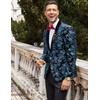 image:imageCOOFANDY Mens Velvet Tuxedo Floral Blazer Jacket for Prom Party Wedding  Tuxedo JacketVelvet BlazerRose Floral JacketRegular Fit Blazer1ButtonShawl LapelWeddingPromPartyDinnerDatingGiftBlue