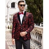 image:imageCOOFANDY Mens Velvet Tuxedo Floral Blazer Jacket for Prom Party Wedding  Tuxedo JacketVelvet BlazerRose Floral JacketRegular Fit Blazer1ButtonShawl LapelWeddingPromPartyDinnerDatingGiftRed