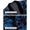 image:imageCOOFANDY Mens Velvet Tuxedo Floral Blazer Jacket for Prom Party Wedding  Tuxedo JacketVelvet BlazerRose Floral JacketRegular Fit Blazer1ButtonShawl LapelWeddingPromPartyDinnerDatingGiftBlue
