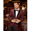 image:imageCOOFANDY Mens Velvet Tuxedo Floral Blazer Jacket for Prom Party Wedding  Tuxedo JacketVelvet BlazerRose Floral JacketRegular Fit Blazer1ButtonShawl LapelWeddingPromPartyDinnerDatingGiftRed