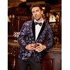 image:imageCOOFANDY Mens Velvet Tuxedo Floral Blazer Jacket for Prom Party Wedding  Tuxedo JacketVelvet BlazerRose Floral JacketRegular Fit Blazer1ButtonShawl LapelWeddingPromPartyDinnerDatingGiftPurple