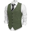 image:imageCOOFANDY Men Casual Suit Vest Formal Dress Vest Slim Fit Waistcoat Business WeddingArmy Green