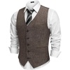 image:imageCOOFANDY Men Casual Suit Vest Formal Dress Vest Slim Fit Waistcoat Business WeddingBrown