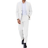 image:imageCOOFANDY Mens 2 Piece Suits Slim Fit Two Button Blazer Pants Set for Casual Business WeddingWhite