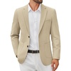 image:imageCOOFANDY Mens Casual Blazer Jacket Slim Fit Two Button Suit Jackets  Slimfit knit blazer notched lapel 2button closure 4 pockets pairs casual or formal ideal gift for any occasionLight Khaki