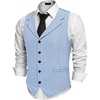 image:imageCOOFANDY Mens Suit Vests Slim Fit Waistcoat Notch Lapel Casual Formal VestLight Blue