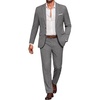 image:imageCOOFANDY Mens Suits 2 Piece Classic Fit Casual Suits Set 2 Button SuitLight Grey