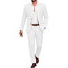 image:imageCOOFANDY Mens Suits 2 Piece Classic Fit Casual Suits Set 2 Button SuitWhite