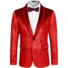 image:imageCOOFANDY Mens Velvet Tuxedo Floral Blazer Jacket for Prom Party Wedding  Tuxedo JacketVelvet BlazerRose Floral JacketRegular Fit Blazer1ButtonShawl LapelWeddingPromPartyDinnerDatingGiftRedsolid