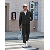 image:imageCOOFANDY Mens Athletic Tracksuit 2 Piece Sweat Suits Jacket and Pants SetBlack