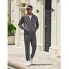 image:imageCOOFANDY Mens Athletic Tracksuit 2 Piece Sweat Suits Jacket and Pants SetDark Gray