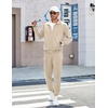 image:imageCOOFANDY Mens Athletic Tracksuit 2 Piece Sweat Suits Jacket and Pants SetKhaki