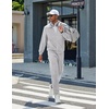 image:imageCOOFANDY Mens Athletic Tracksuit 2 Piece Sweat Suits Jacket and Pants SetLight Gray