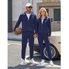image:imageCOOFANDY Mens Athletic Tracksuit 2 Piece Sweat Suits Jacket and Pants SetNavy Blue
