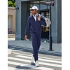 image:imageCOOFANDY Mens Athletic Tracksuit 2 Piece Sweat Suits Jacket and Pants SetNavy Blue