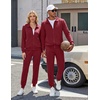 image:imageCOOFANDY Mens Athletic Tracksuit 2 Piece Sweat Suits Jacket and Pants SetWine Red