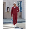 image:imageCOOFANDY Mens Athletic Tracksuit 2 Piece Sweat Suits Jacket and Pants SetWine Red