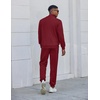 image:imageCOOFANDY Mens Athletic Tracksuit 2 Piece Sweat Suits Jacket and Pants SetWine Red