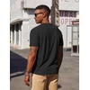 image:imageCOOFANDY Mens Henley Shirts Short Sleeve Texture Casual Button Tee Shirts01black