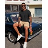 image:imageCOOFANDY Mens Henley Shirts Short Sleeve Texture Casual Button Tee Shirts01black