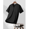 image:imageCOOFANDY Mens Henley Shirts Short Sleeve Texture Casual Button Tee Shirts01black