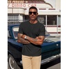 image:imageCOOFANDY Mens Henley Shirts Short Sleeve Texture Casual Button Tee Shirts01black