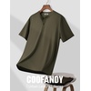 image:imageCOOFANDY Mens Henley Shirts Short Sleeve Texture Casual Button Tee ShirtsArmy Green