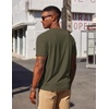 image:imageCOOFANDY Mens Henley Shirts Short Sleeve Texture Casual Button Tee ShirtsArmy Green