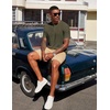 image:imageCOOFANDY Mens Henley Shirts Short Sleeve Texture Casual Button Tee ShirtsArmy Green
