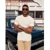 image:imageCOOFANDY Mens Henley Shirts Short Sleeve Texture Casual Button Tee ShirtsBeige