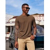 image:imageCOOFANDY Mens Henley Shirts Short Sleeve Texture Casual Button Tee ShirtsBrowm