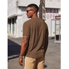 image:imageCOOFANDY Mens Henley Shirts Short Sleeve Texture Casual Button Tee ShirtsBrowm