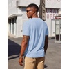 image:imageCOOFANDY Mens Henley Shirts Short Sleeve Texture Casual Button Tee ShirtsLight Blue