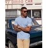 image:imageCOOFANDY Mens Henley Shirts Short Sleeve Texture Casual Button Tee ShirtsLight Blue