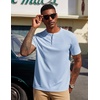 image:imageCOOFANDY Mens Henley Shirts Short Sleeve Texture Casual Button Tee ShirtsLight Blue