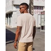 image:imageCOOFANDY Mens Henley Shirts Short Sleeve Texture Casual Button Tee ShirtsLight Khaki