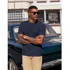 image:imageCOOFANDY Mens Henley Shirts Short Sleeve Texture Casual Button Tee ShirtsNavy Blue