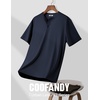 image:imageCOOFANDY Mens Henley Shirts Short Sleeve Texture Casual Button Tee ShirtsNavy Blue